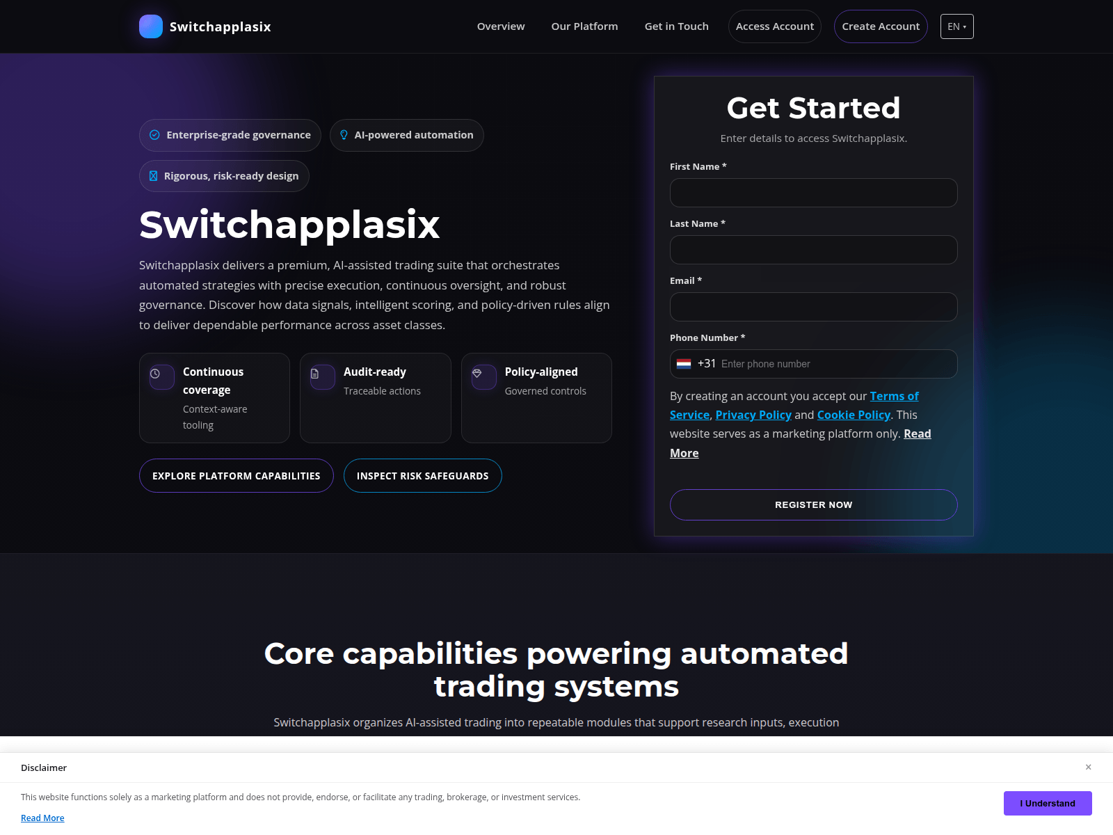 Screenshot of switchapplasix.digital
