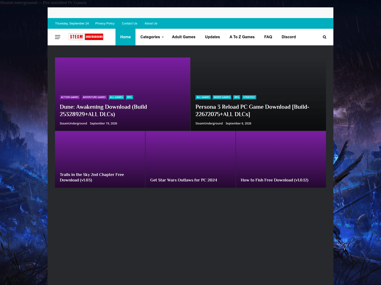 Screenshot of steamunderground.net