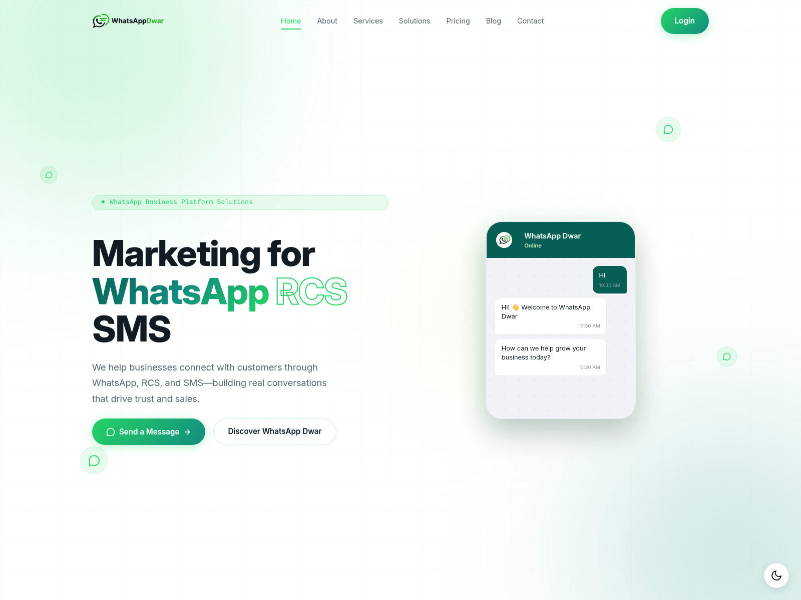 Знімок екрана whatsappdwar.com