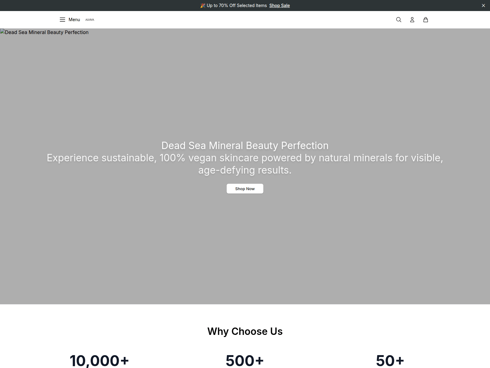Screenshot of ahavaskincare.shop