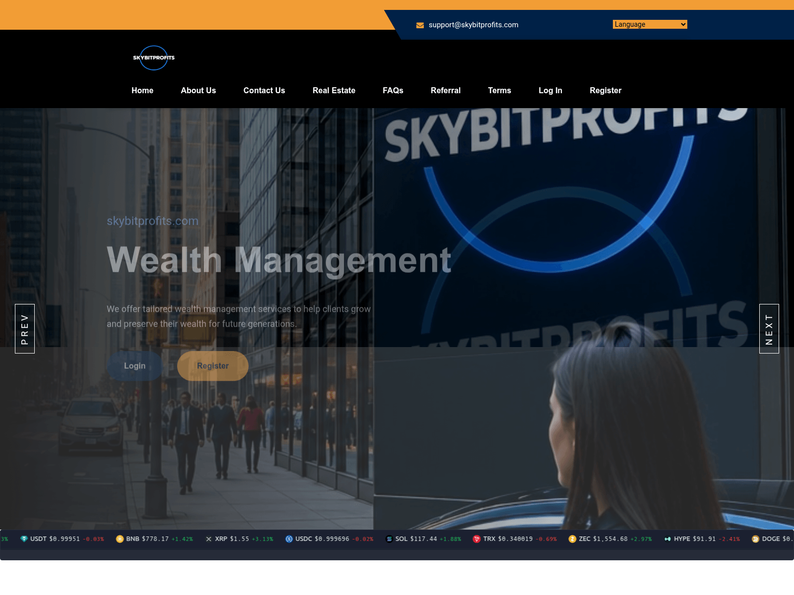 Screenshot of skybitprofits.com