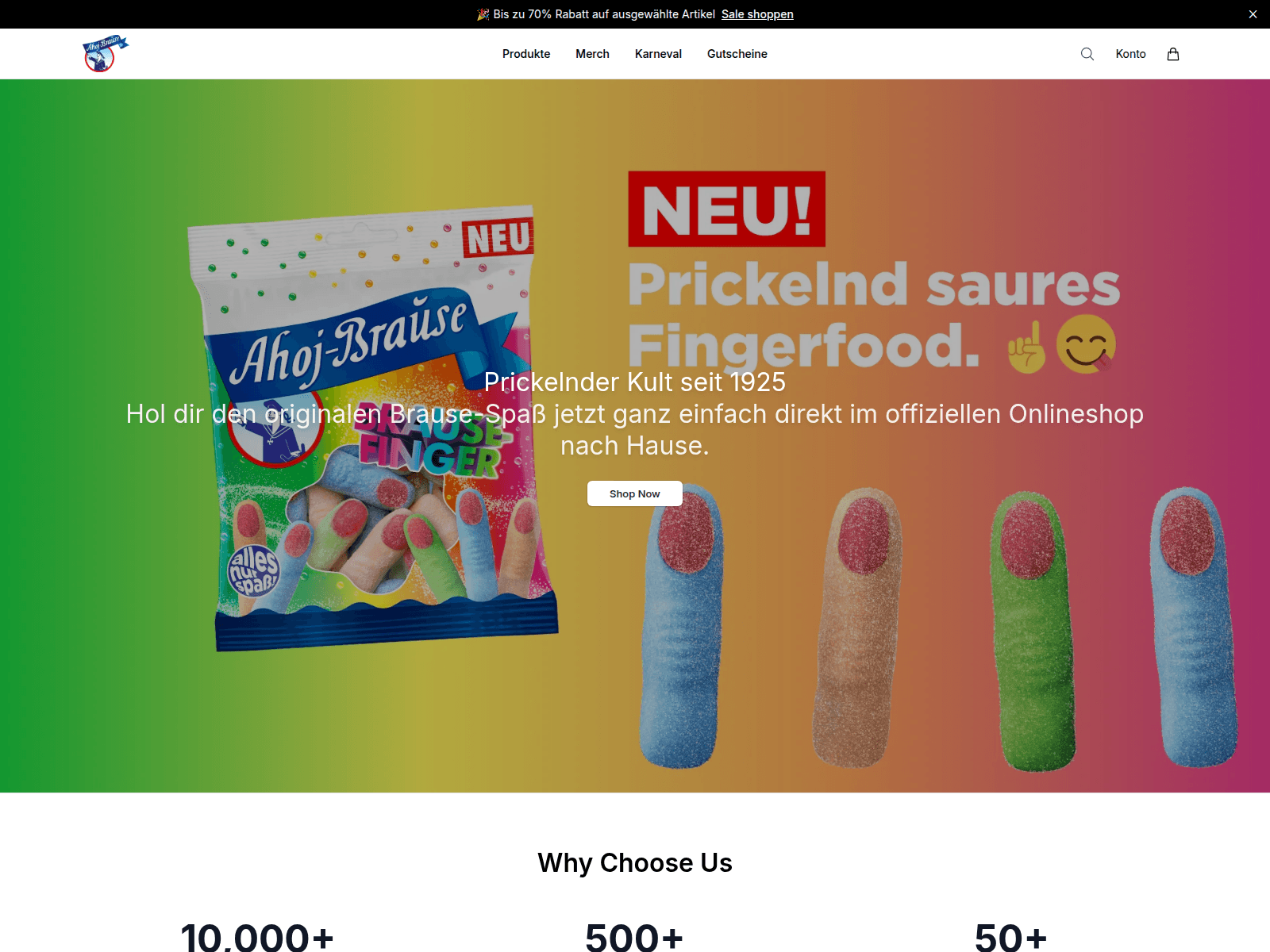 Screenshot of ahojbrausefood.shop