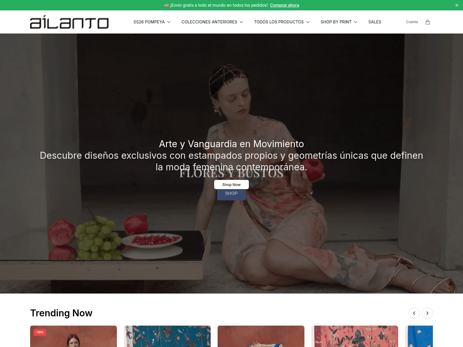 Captura de pantalla de ailantowear.shop