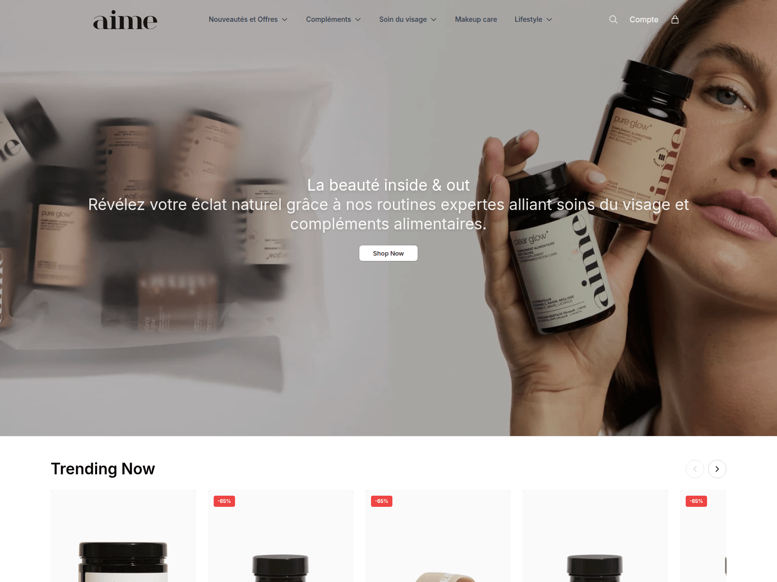 Screenshot of aimeglow.shop