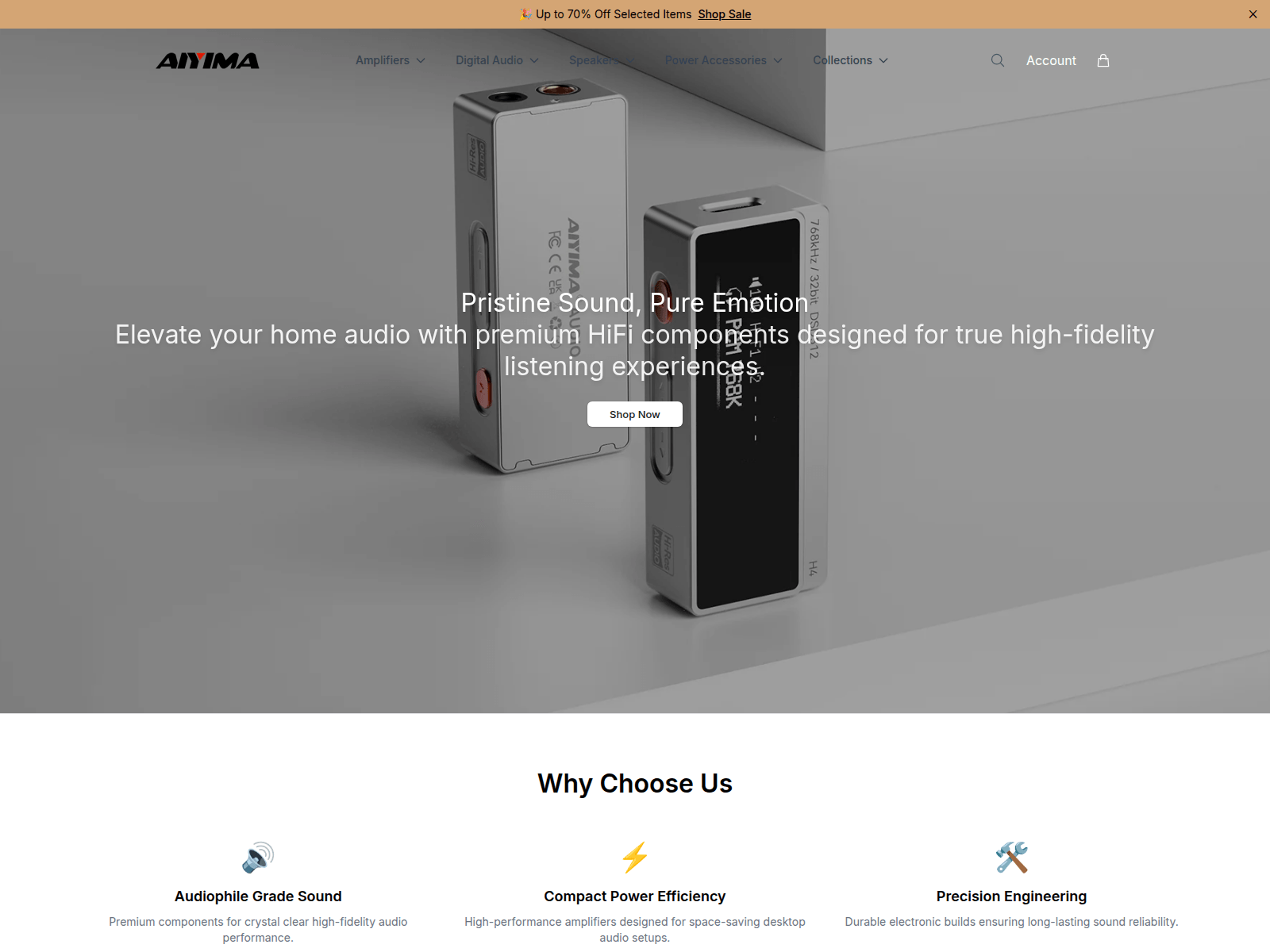 Screenshot of aiyimaudio.shop