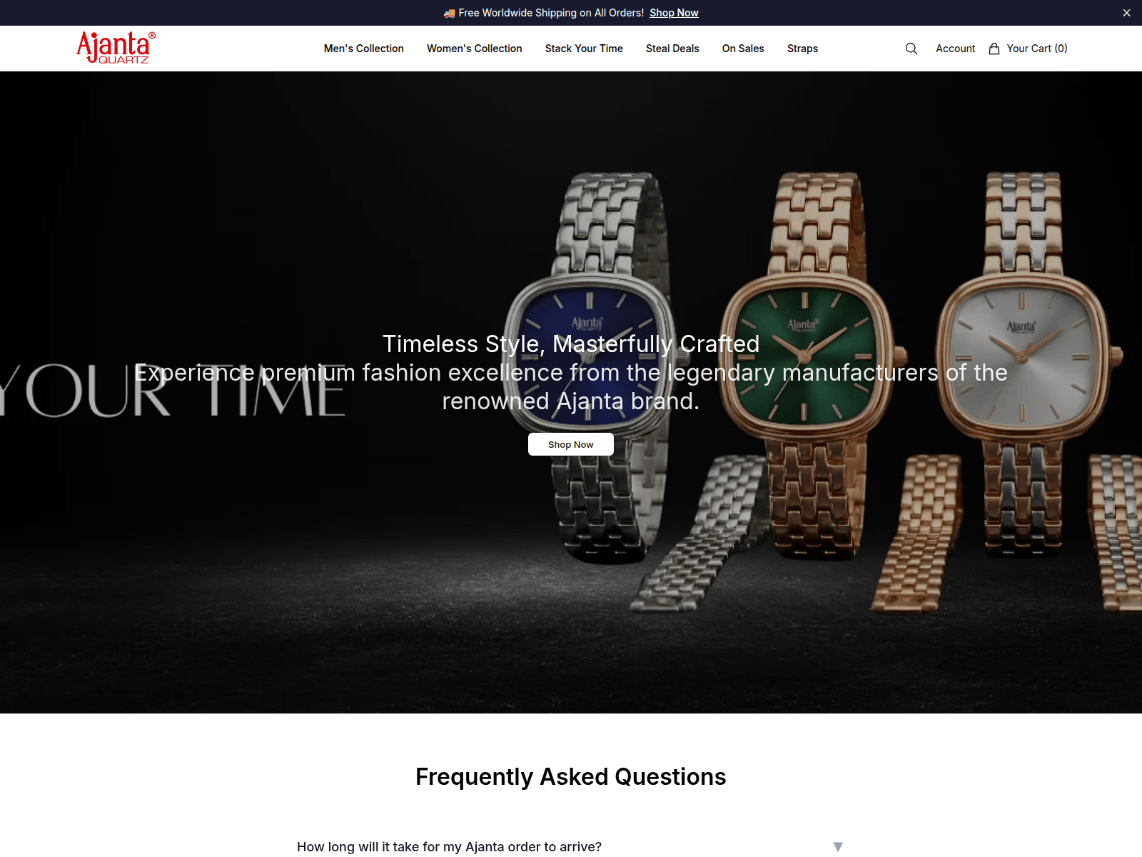 Screenshot of ajantawatchcompanygold.shop