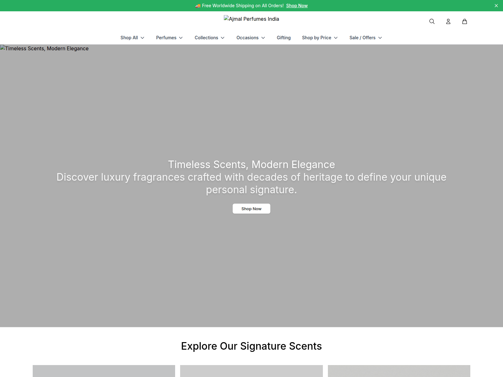 Screenshot of ajmalperfumesstore.shop