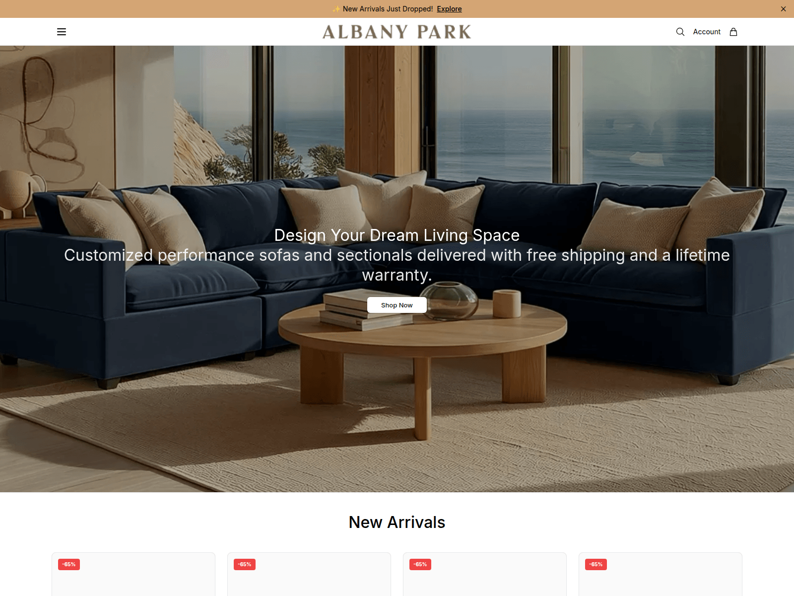 Screenshot of albanypark.shop