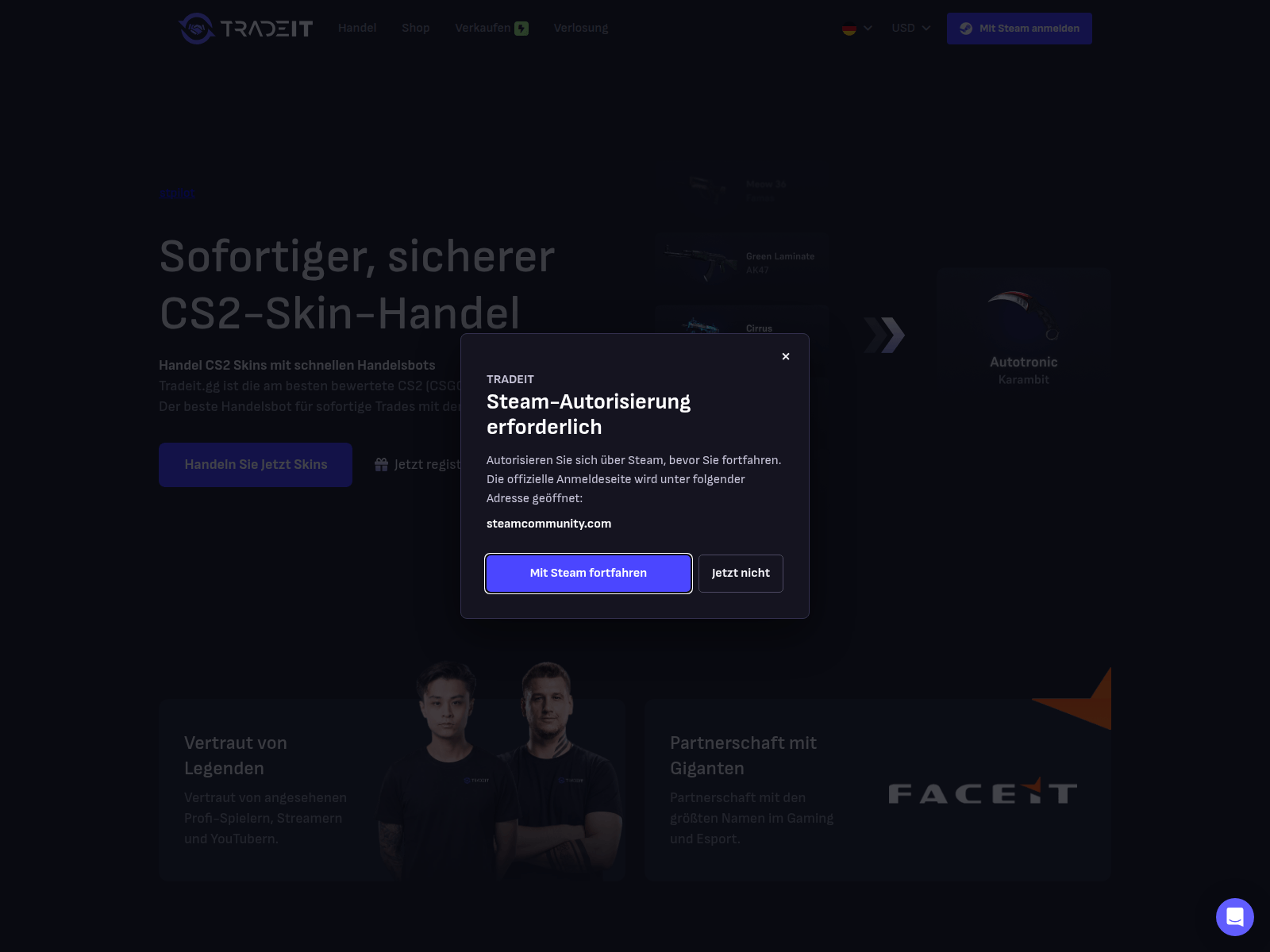 Screenshot of tradeits.gg
