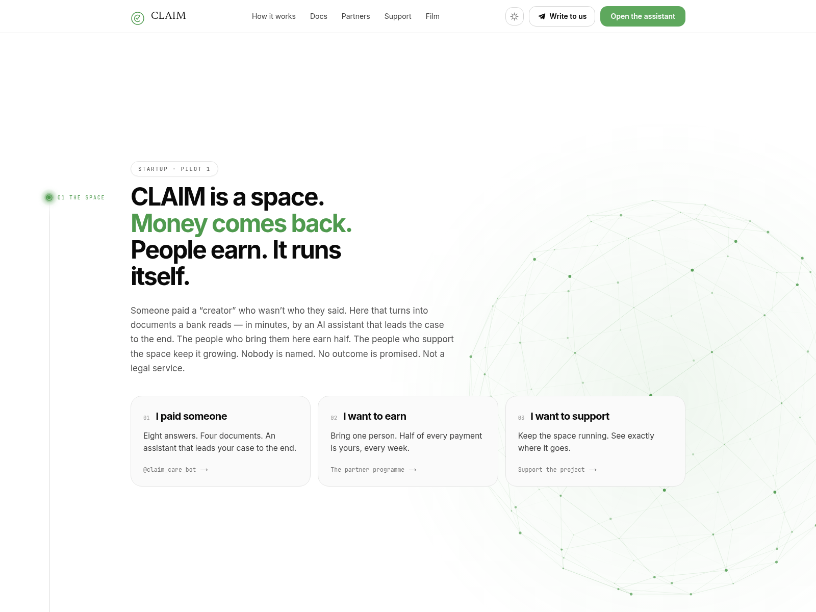 Screenshot of claim-project.com