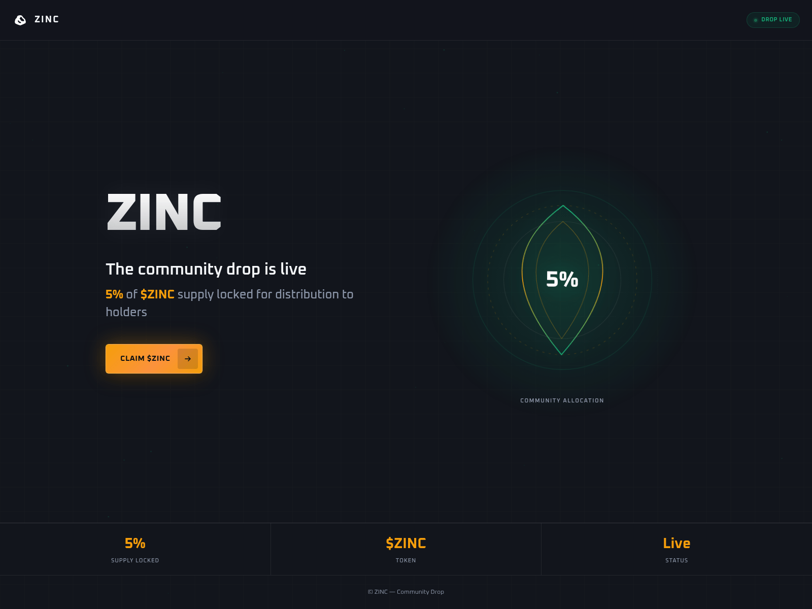 Screenshot of token-zinccash.com