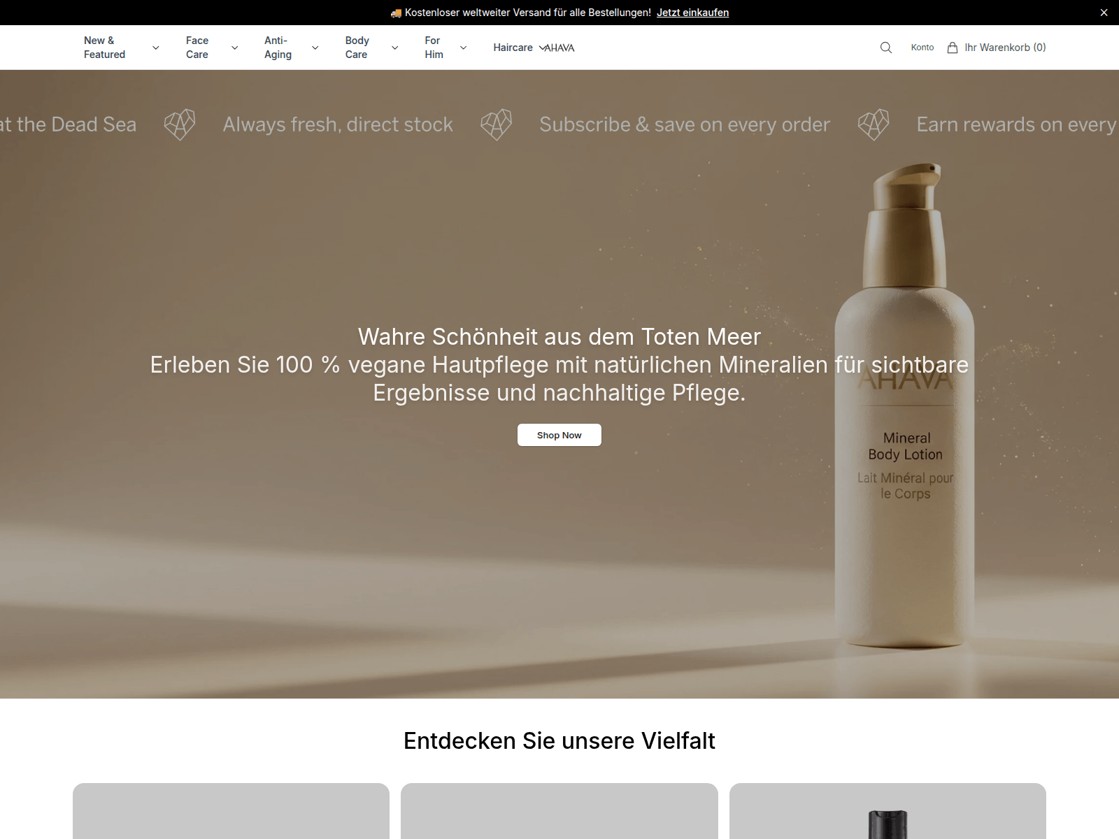 Screenshot of ahavacosmetics.shop