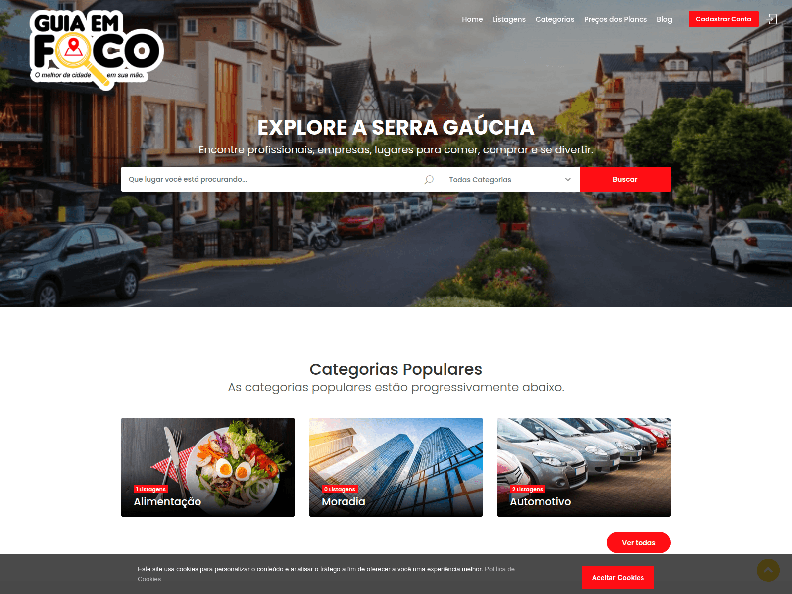 Screenshot of guiaemfoco.com.br