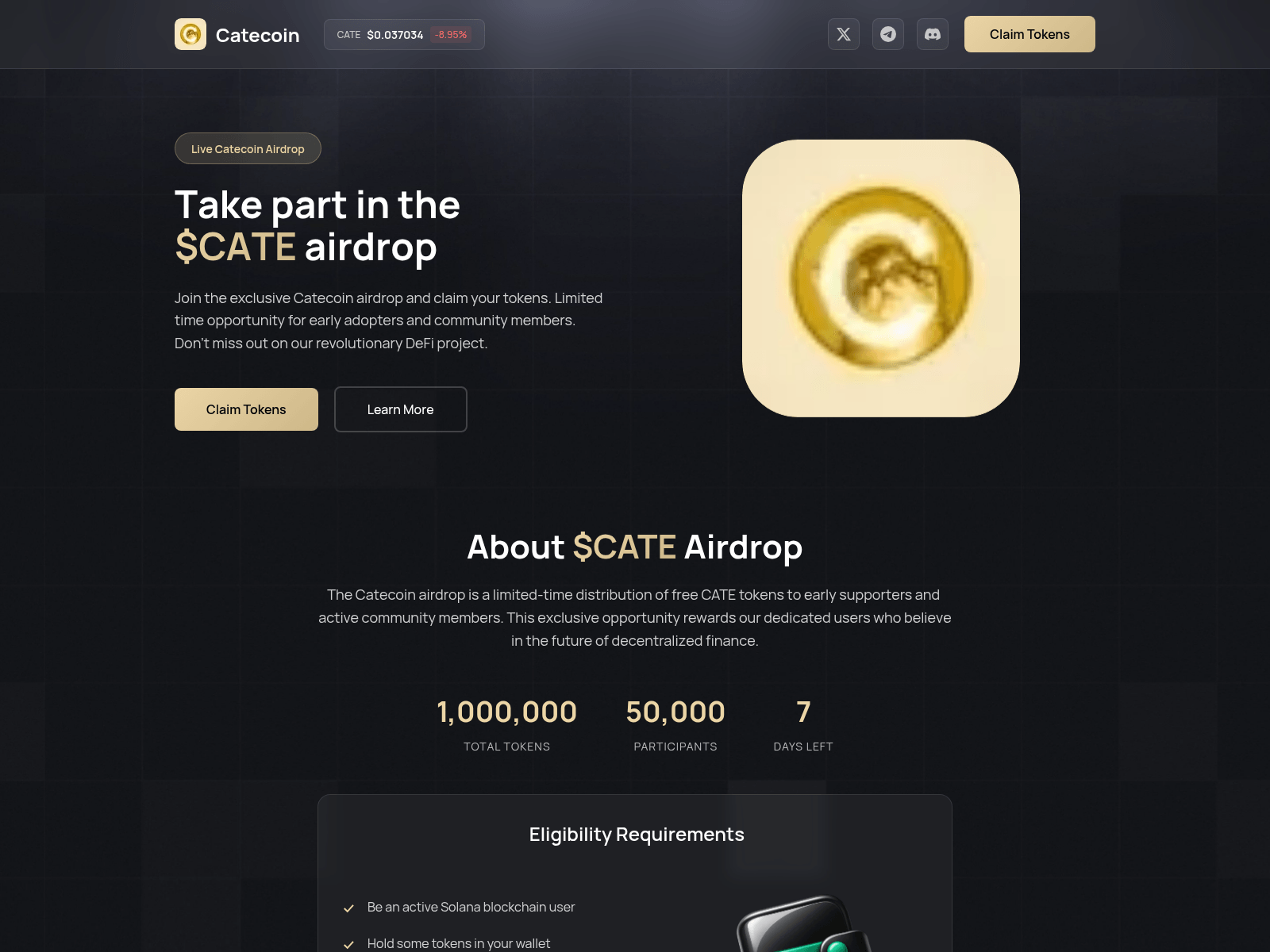 Screenshot of catecoinrevshare.com