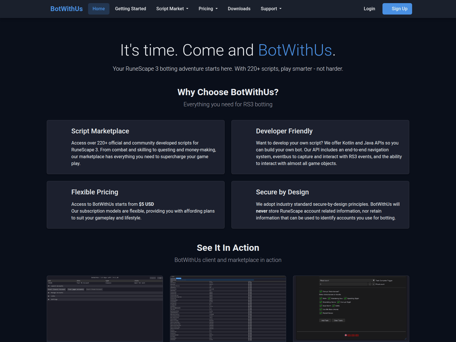 Screenshot von botwithus.com