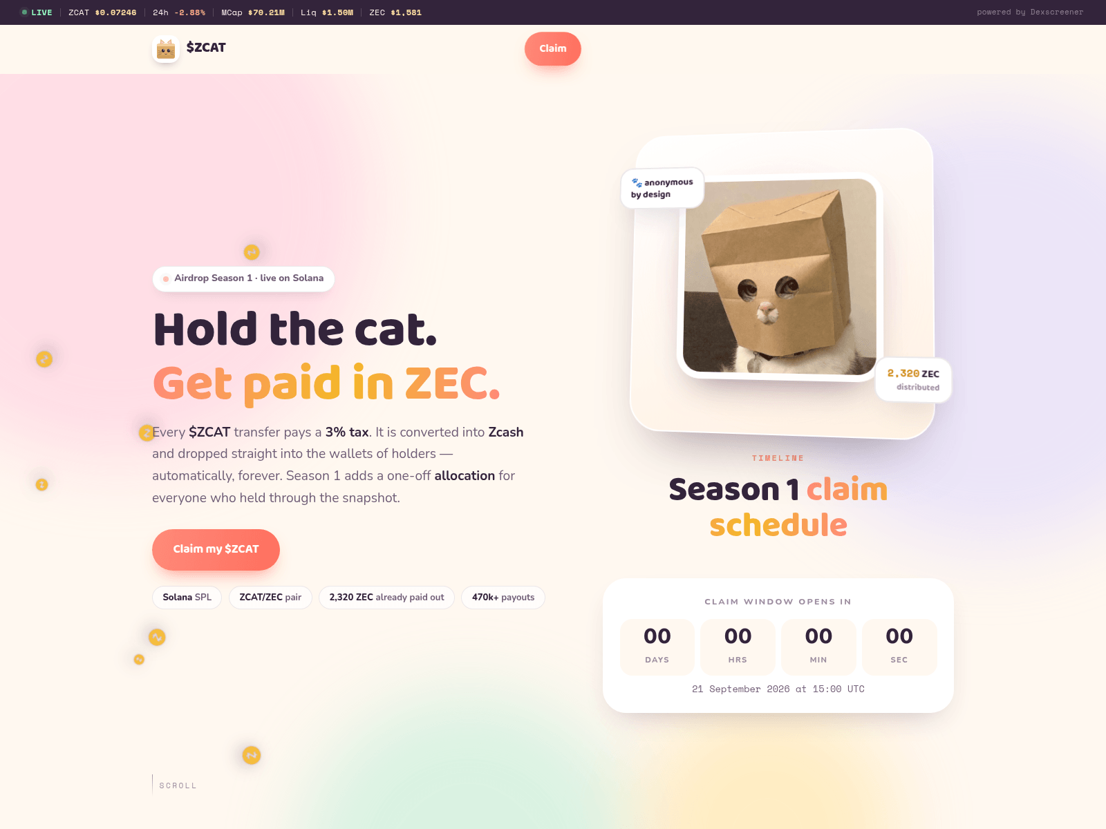 Screenshot of enroll-catecoin.com