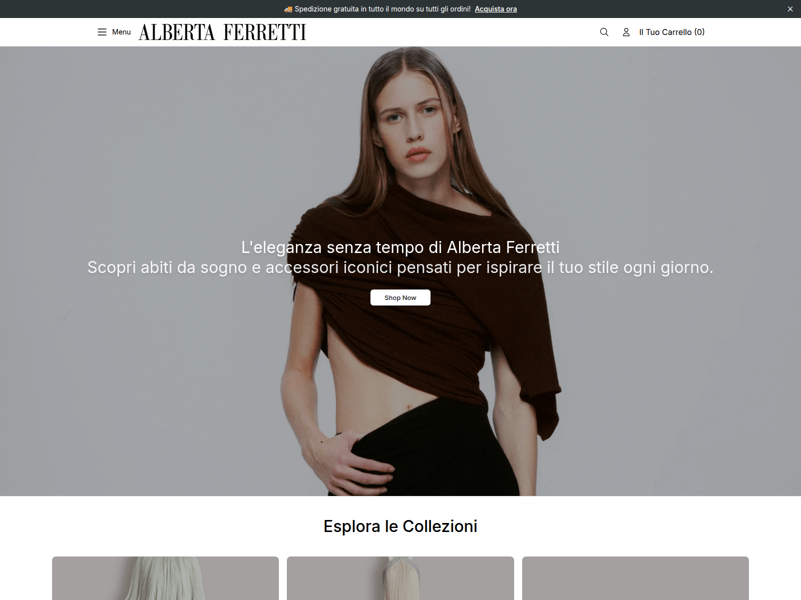 Screenshot of albertaferrettifashion.shop