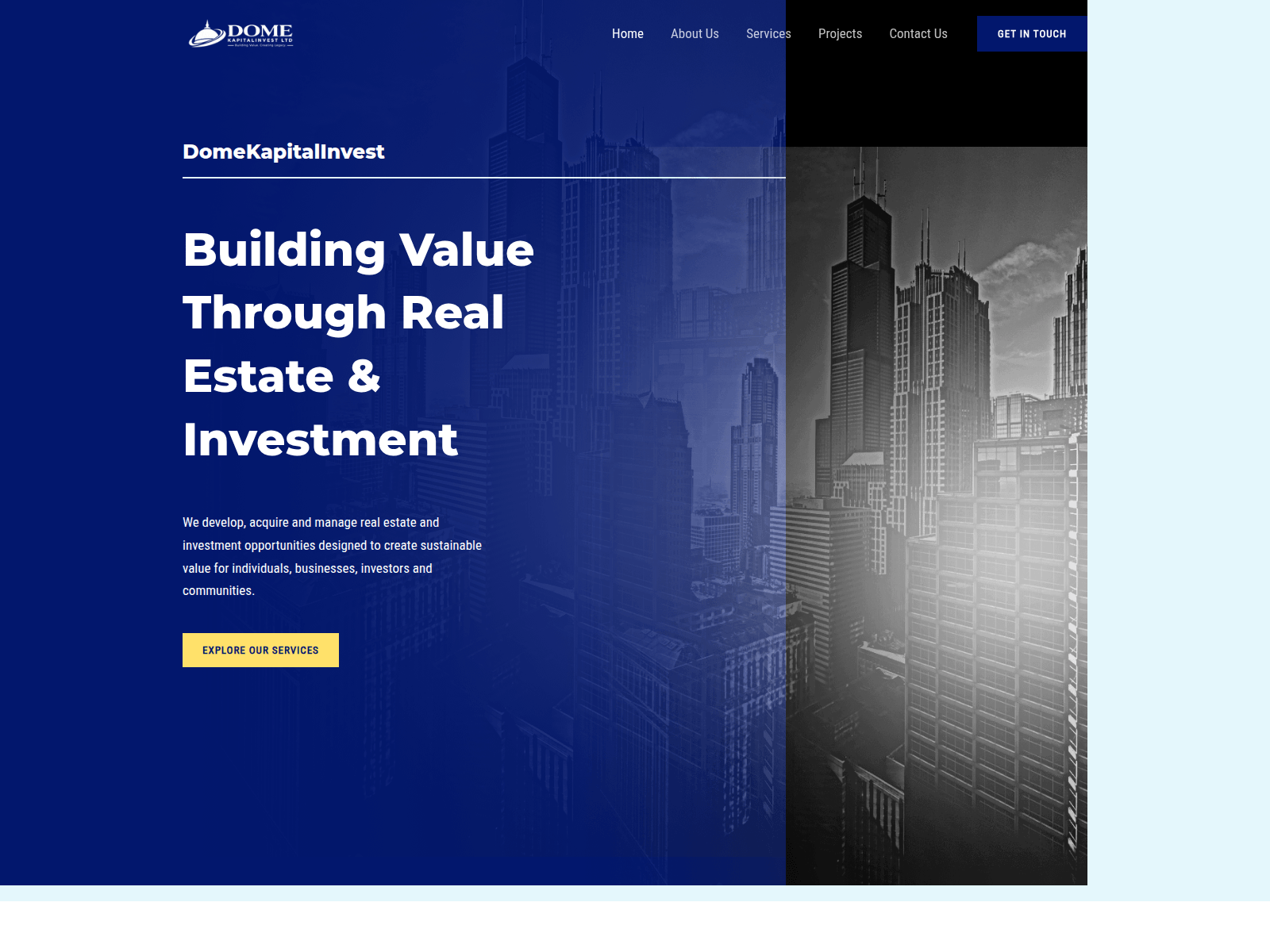 Screenshot of domekapitalinvest.com