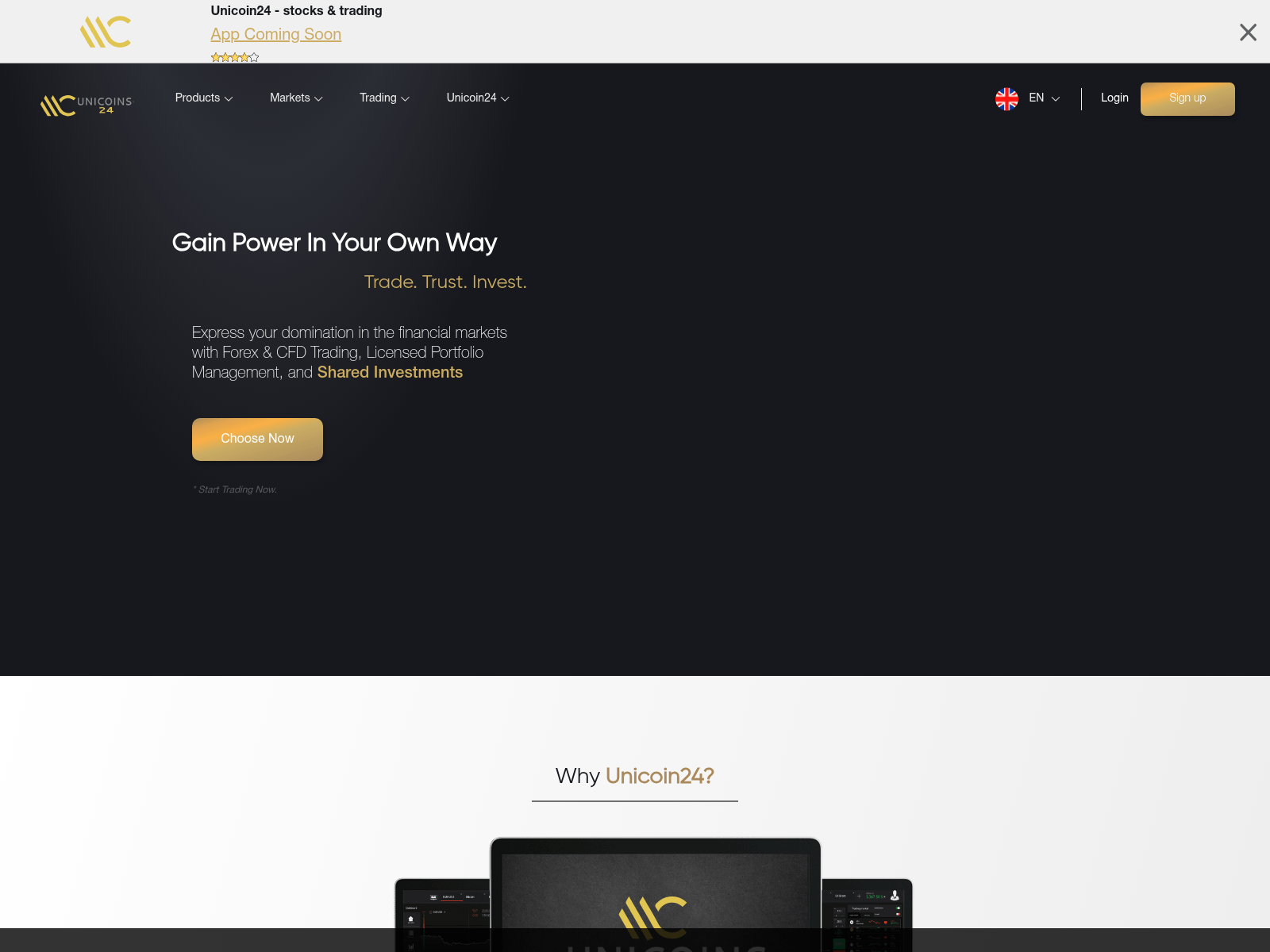 Screenshot of unicoin24.pro