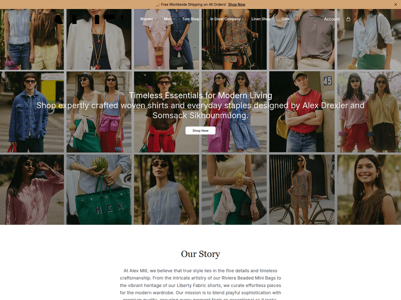 Screenshot of alexmillfashion.shop