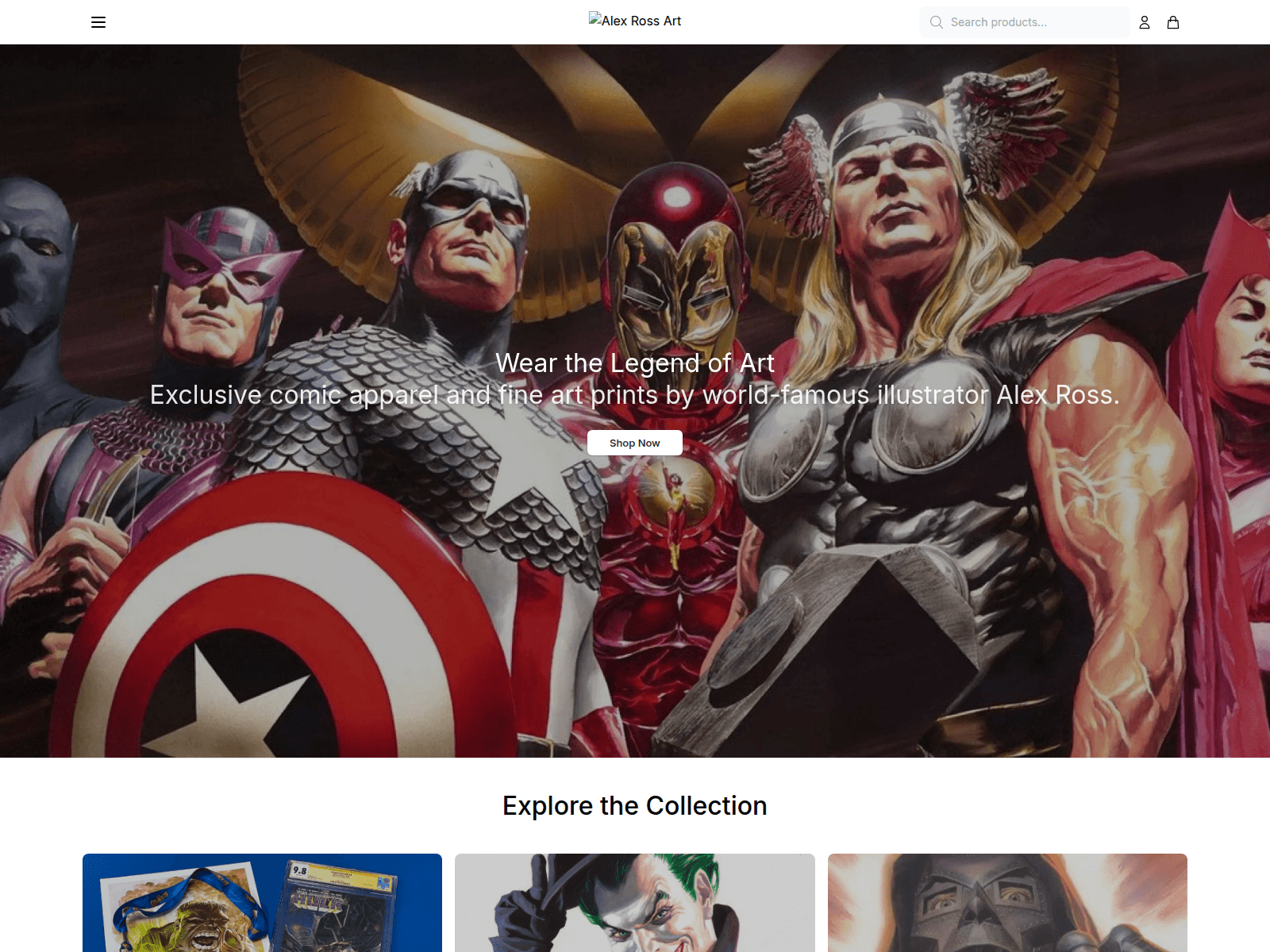 Screenshot of alexrossartstudio.shop