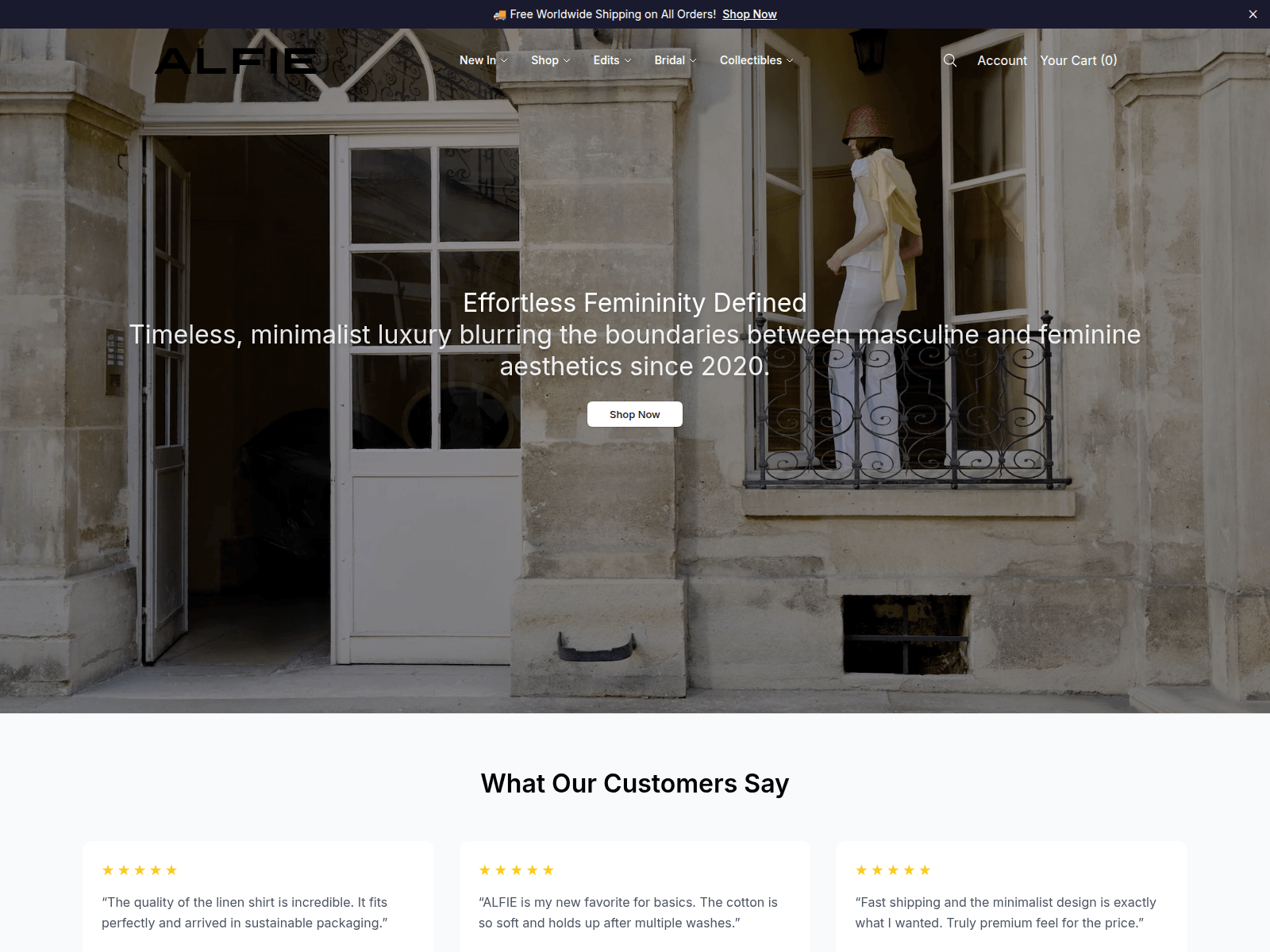 Screenshot of alfieo.shop