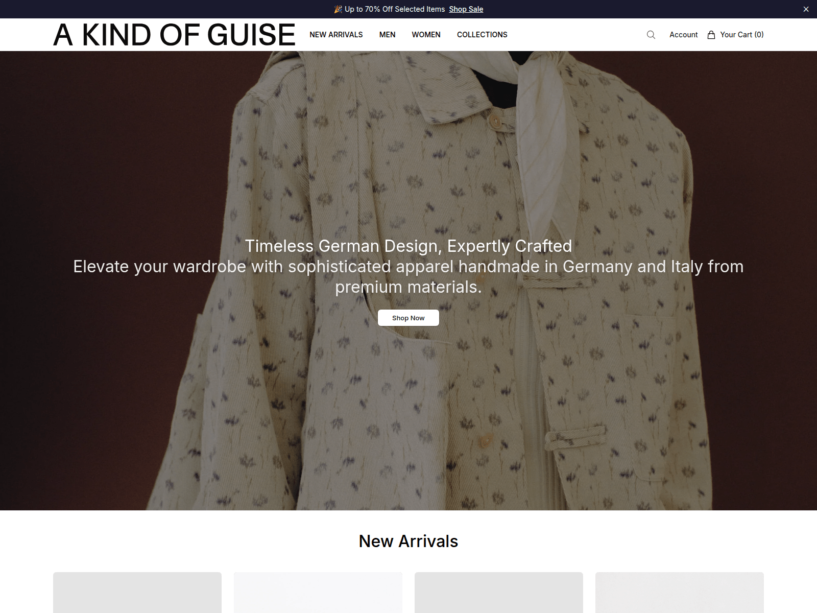 Screenshot of akindofguisehq.shop