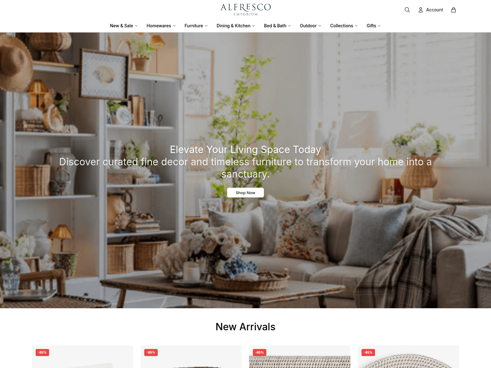 Screenshot of alfrescoemporiumstore.shop
