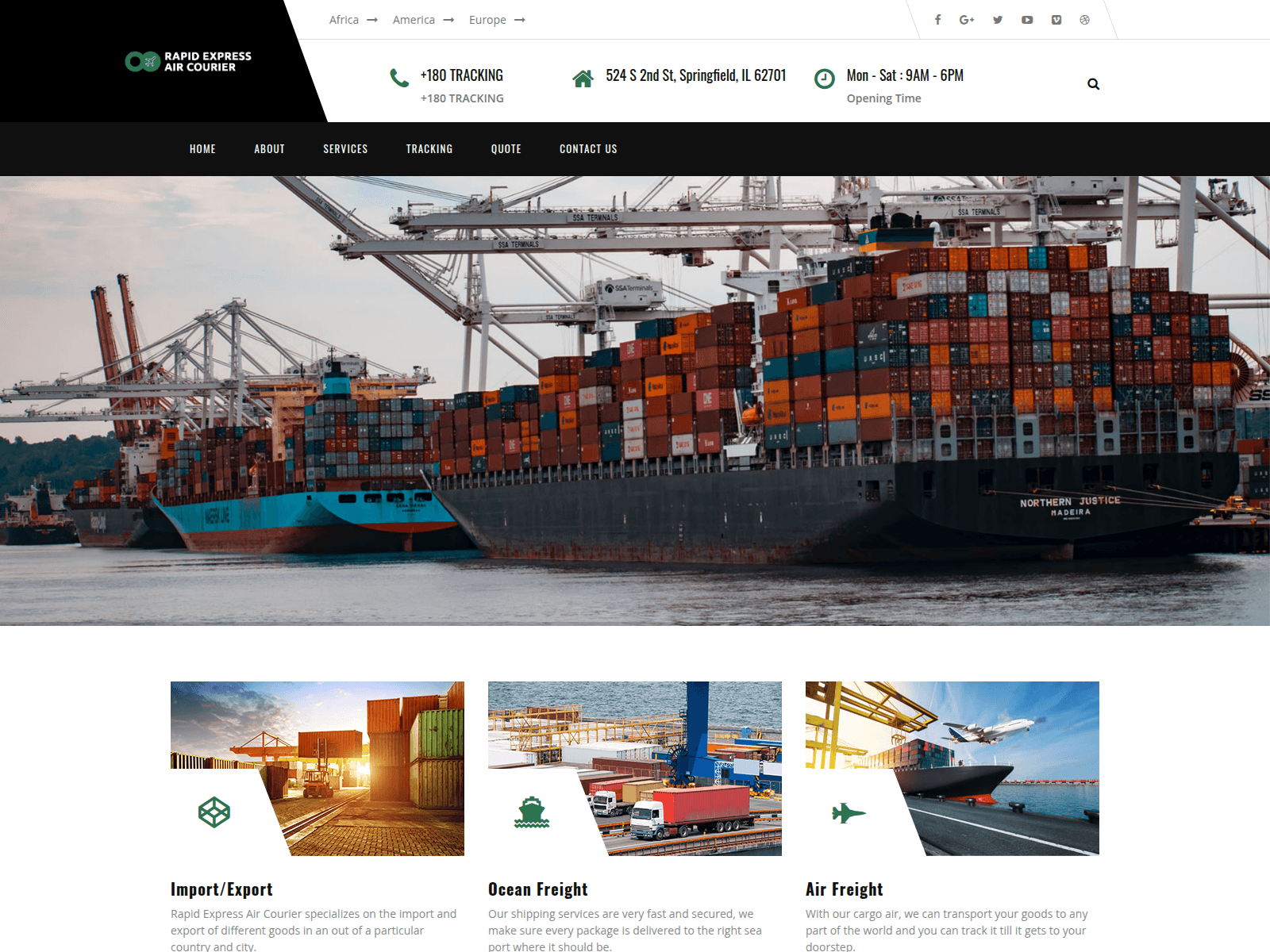 Screenshot of rapidexpressaircourier.com