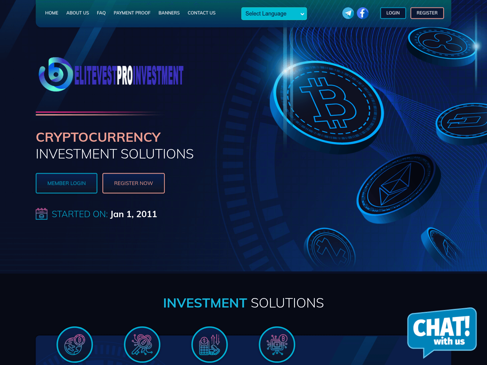 Знімок екрана elitevestproinvestment.com