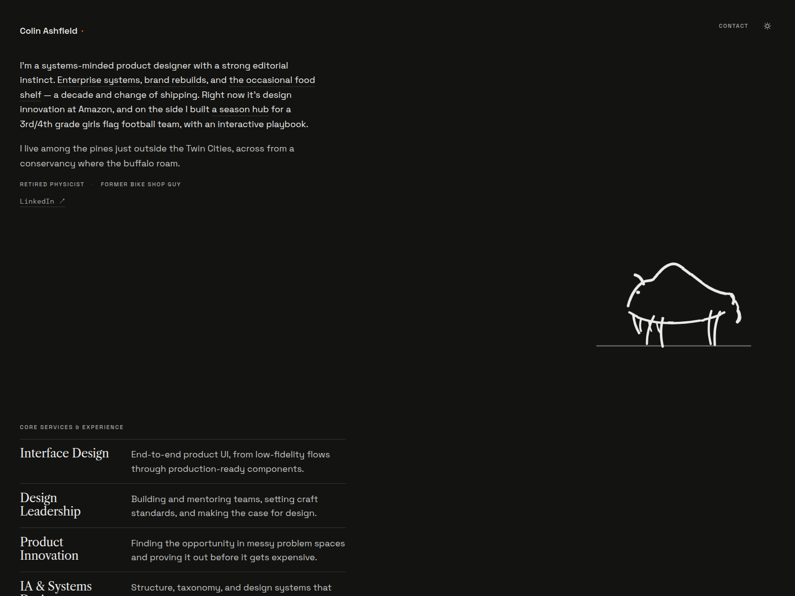 Screenshot of colinashfield.com