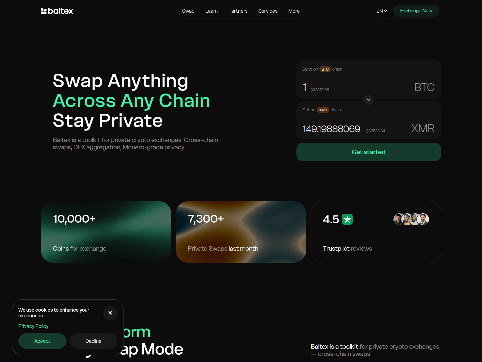 Screenshot of baltex.exchange