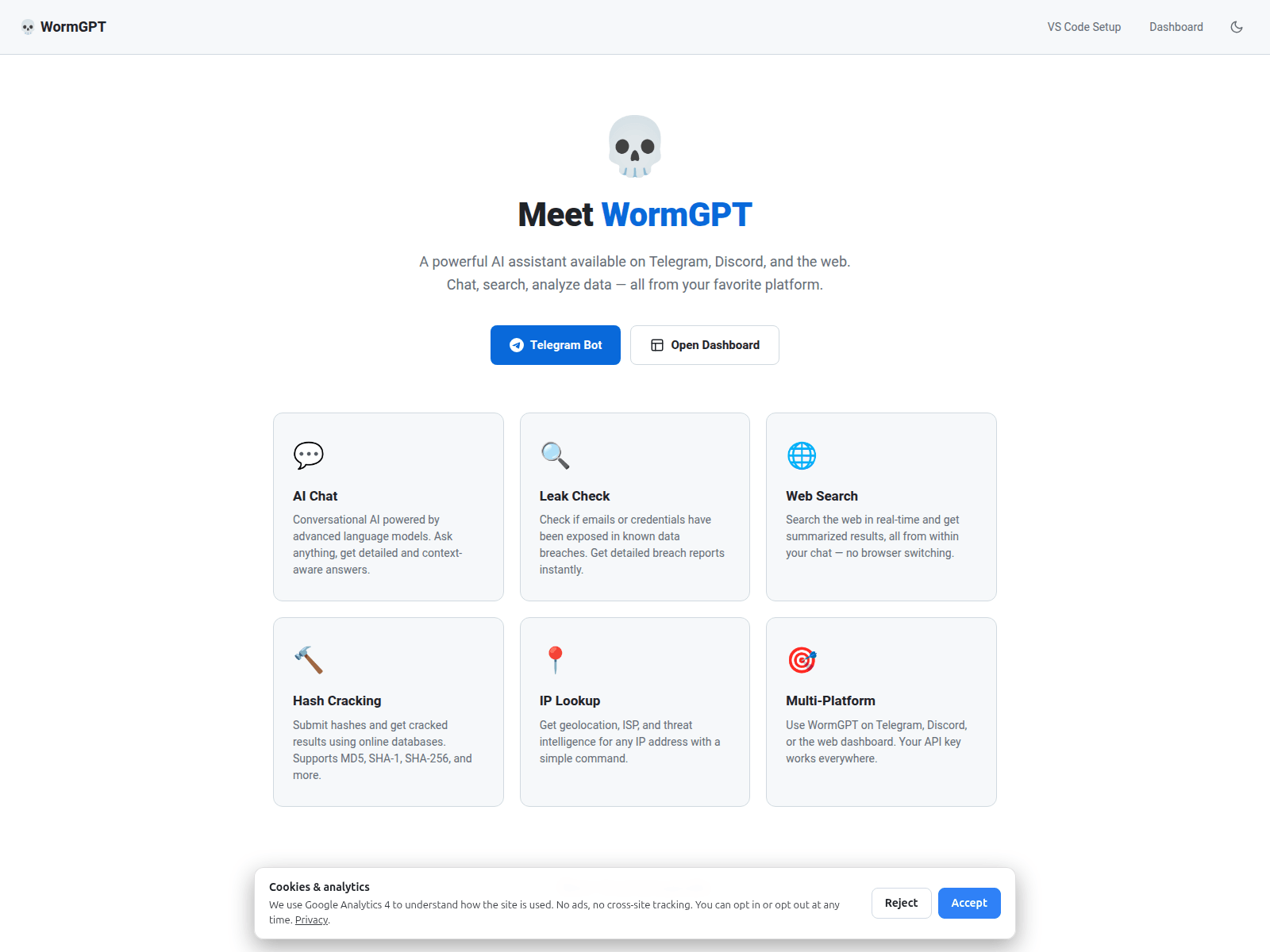 Screenshot of wormgpt.checkleaked.com