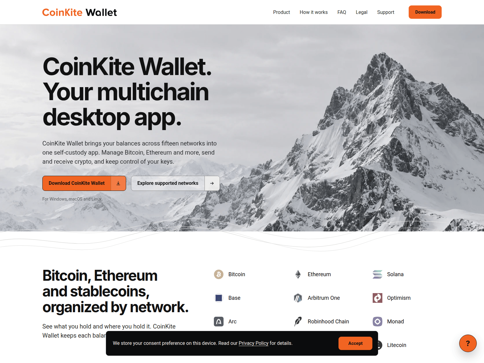 Screenshot of coinkitewallet.com