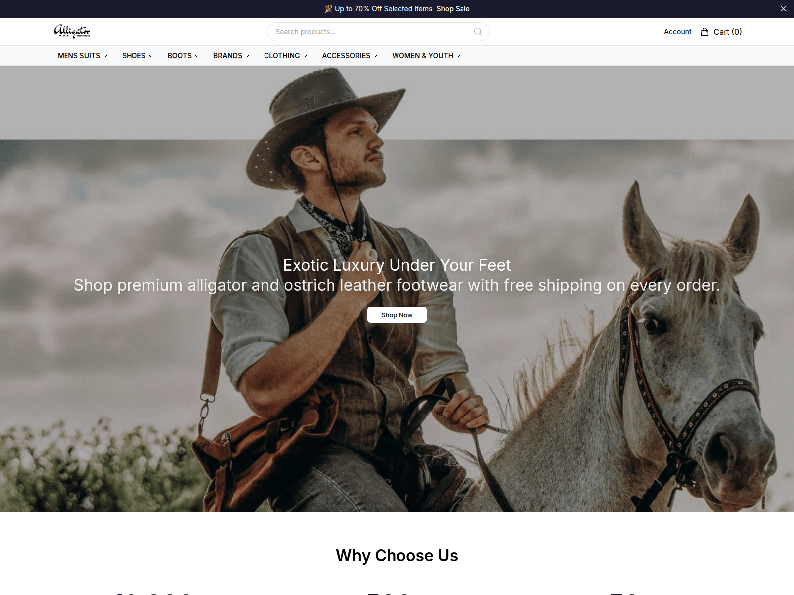 Screenshot of alligatorwarehousestore.shop