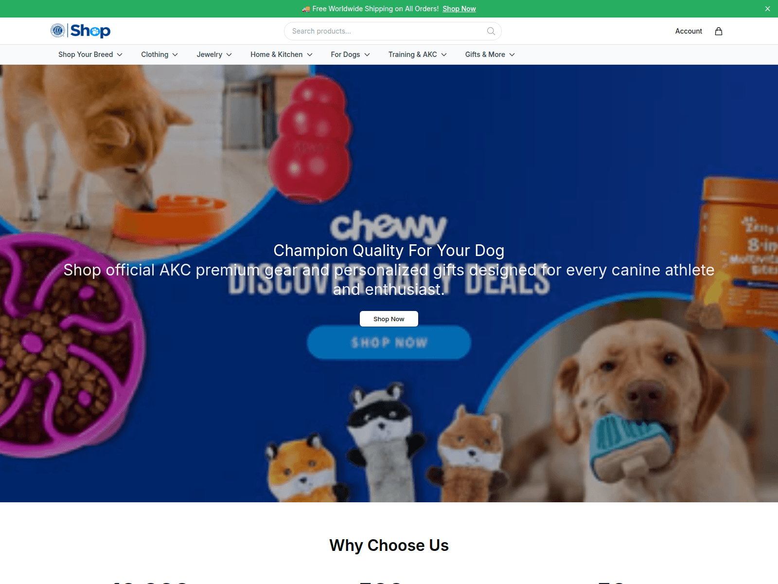 Screenshot of akcpets.shop