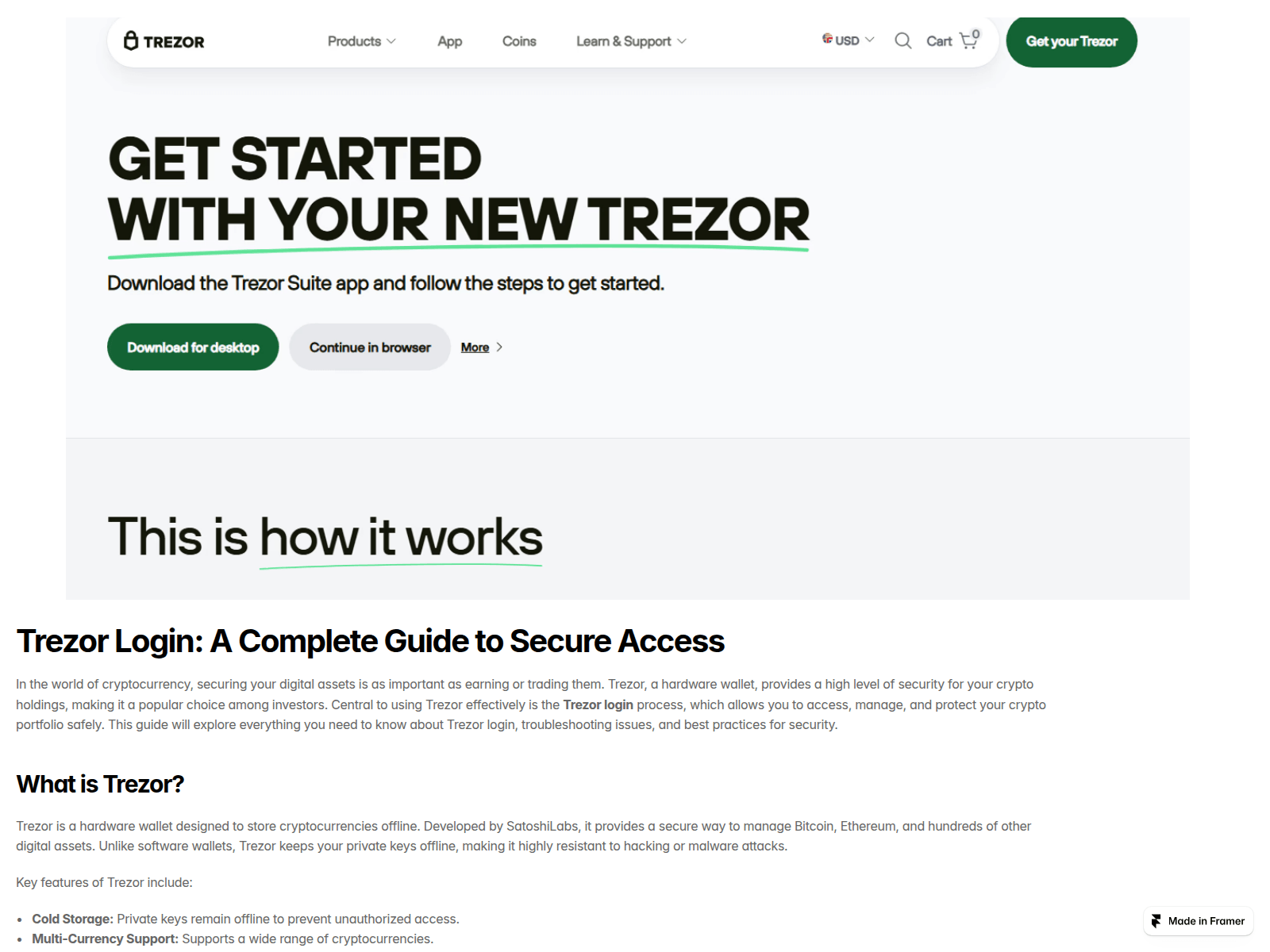 Captura de tela de web-log-en-trezur.framer.ai