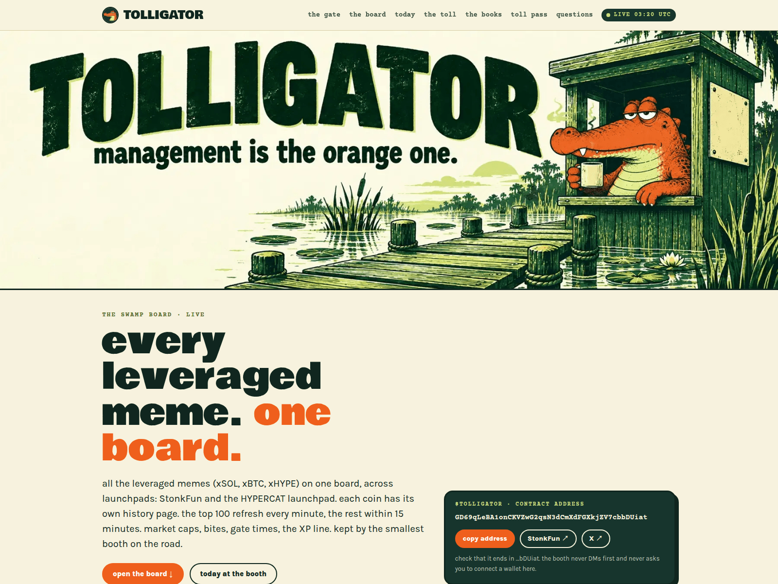 Screenshot of tolligator.trade