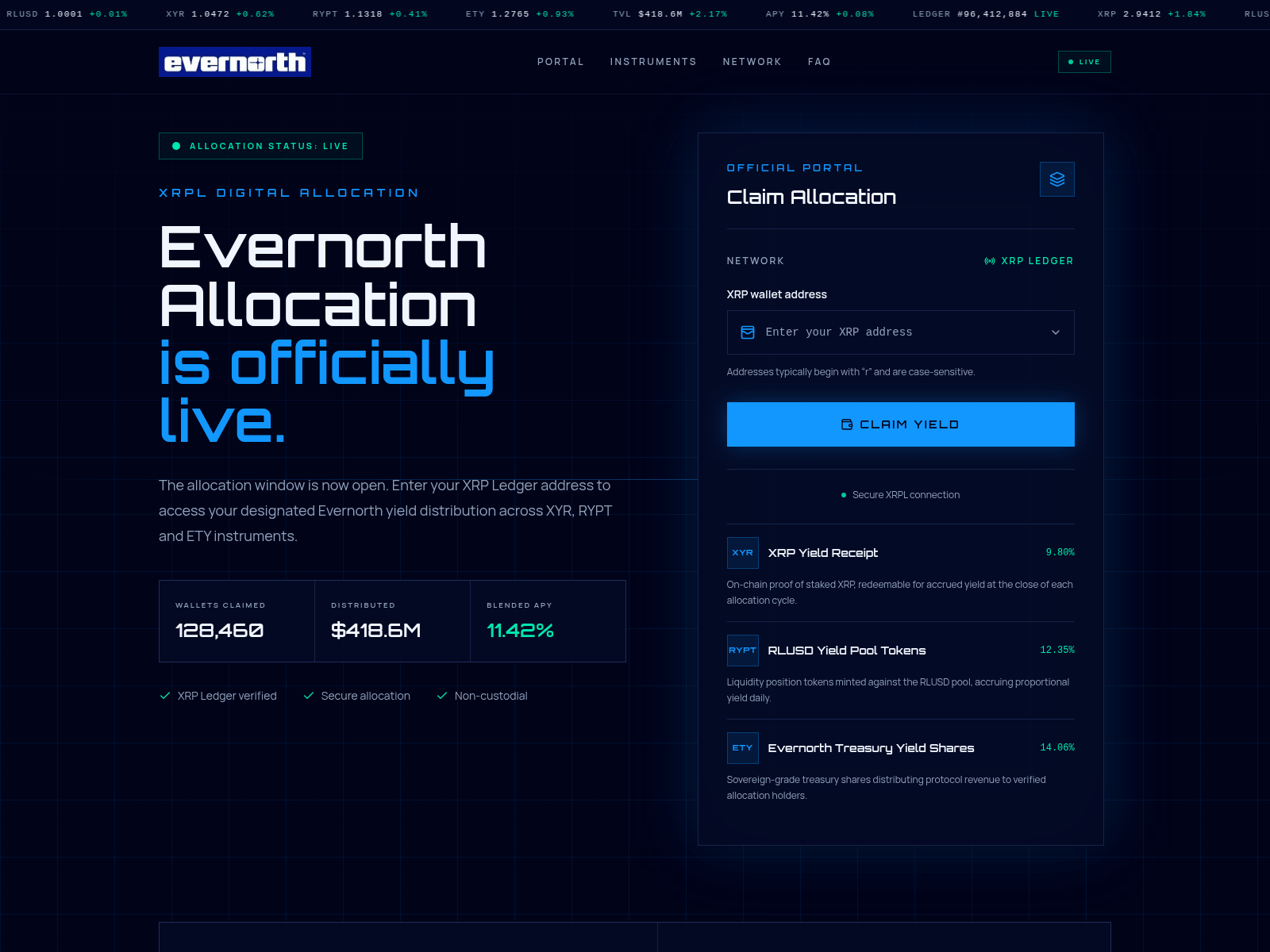 Screenshot of evernorthvault.info
