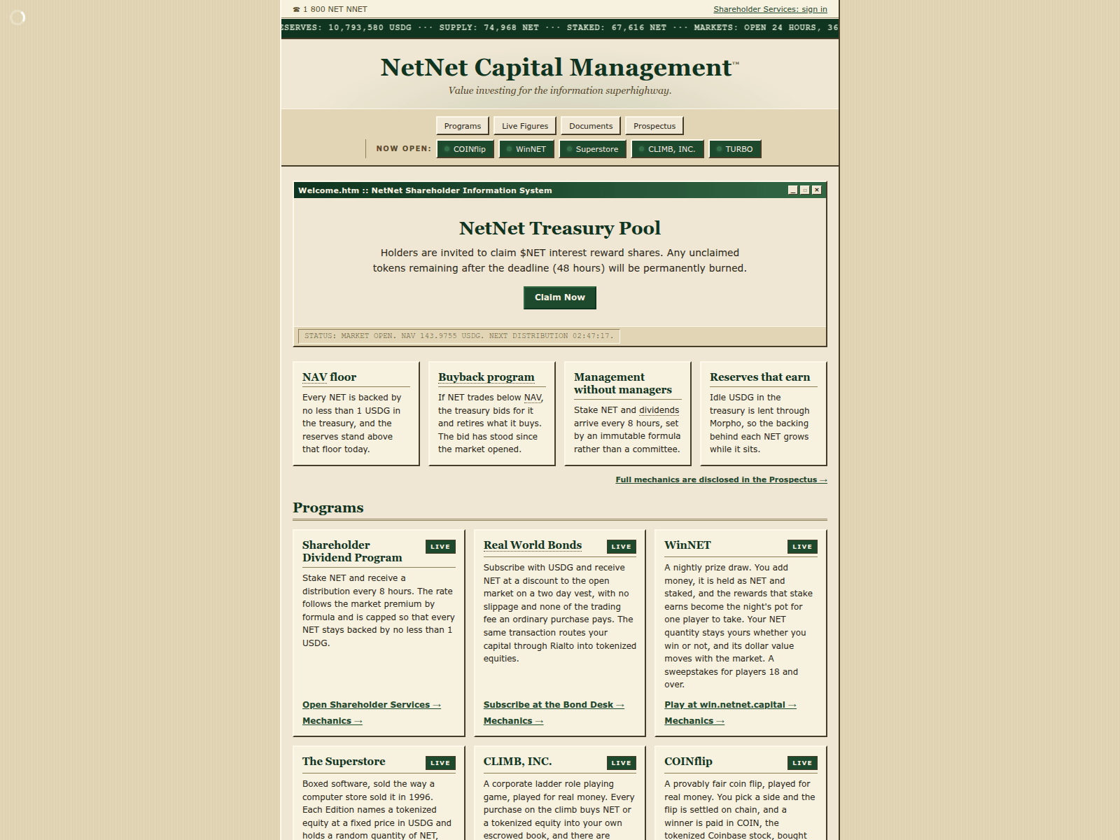 Screenshot of treasury-netnet.live