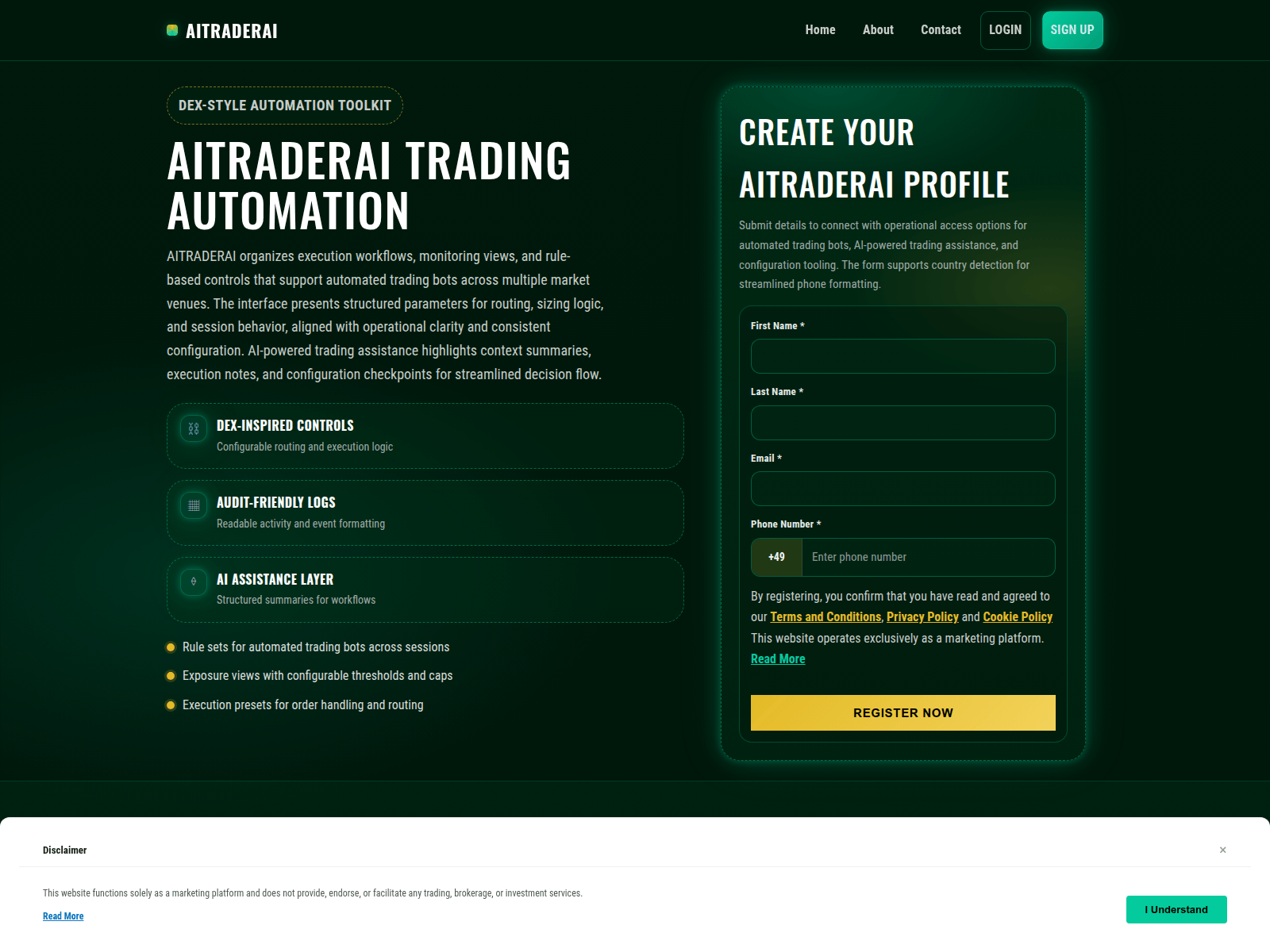 Screenshot of aitraderaitech.com