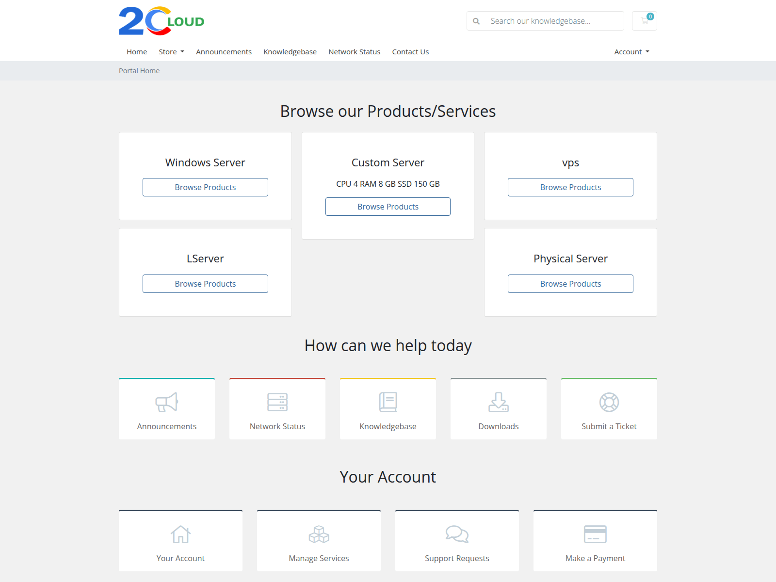 Screenshot of login.2ccloud.com