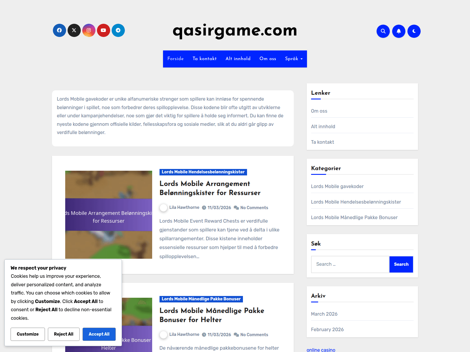Screenshot of qasirgame.com