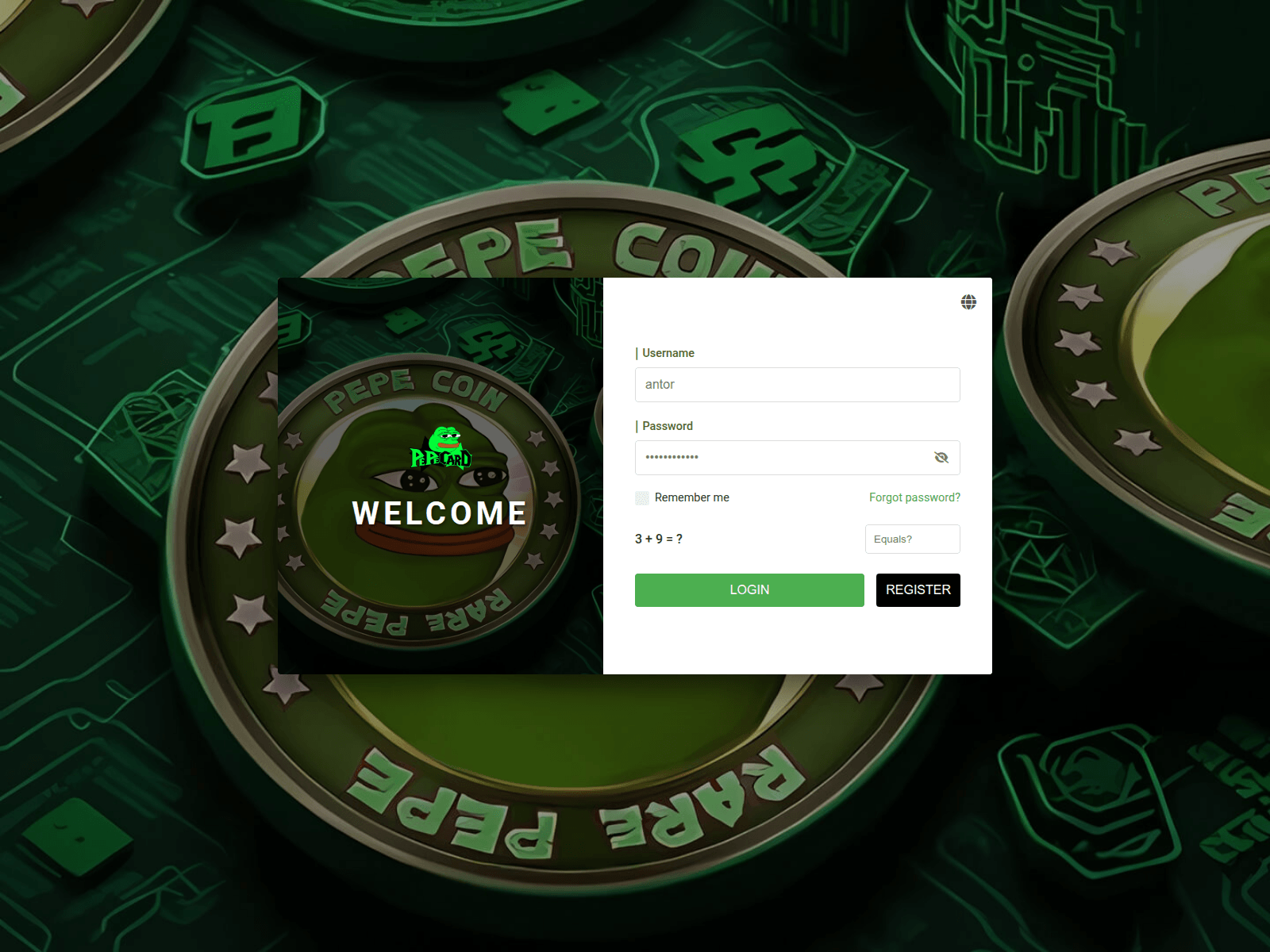 Знімок екрана pepecards.net