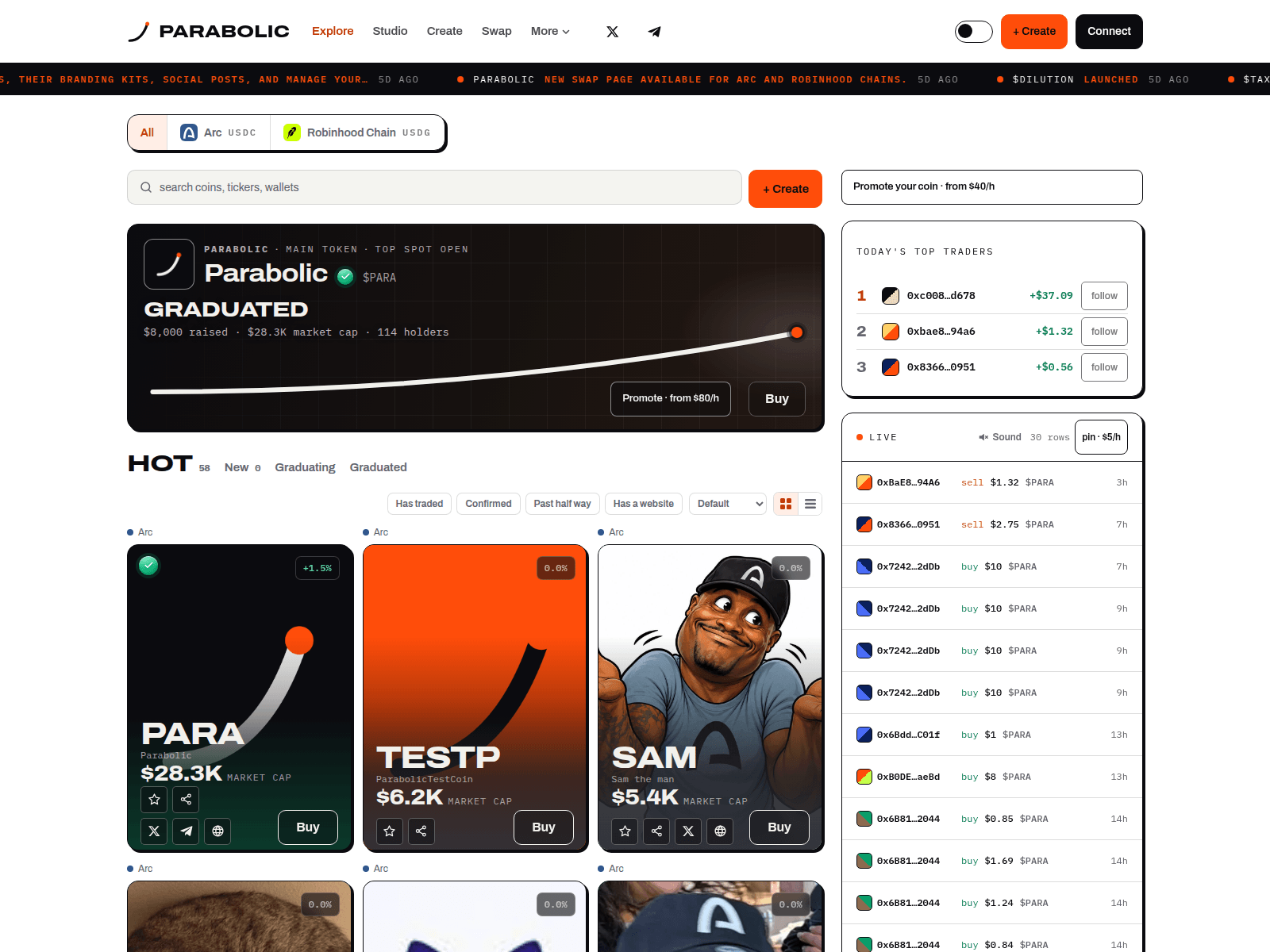Screenshot of parabolic.family