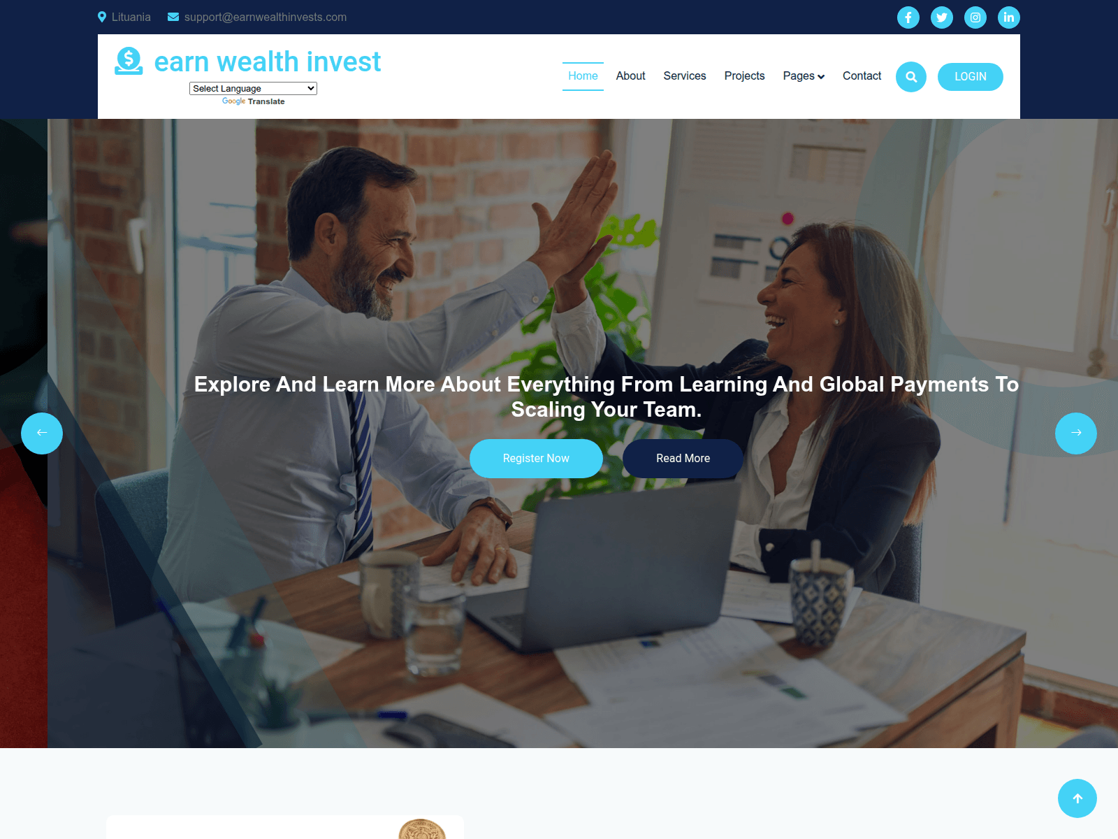 Screenshot of earnwealthinvests.com