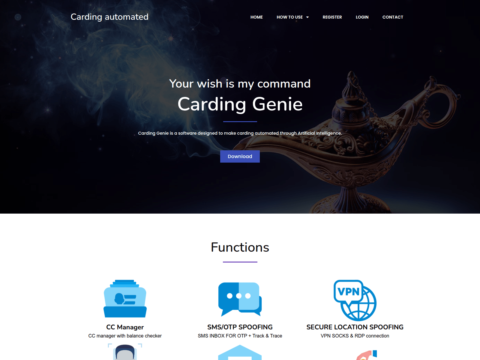 Screenshot of carding-genie.cm