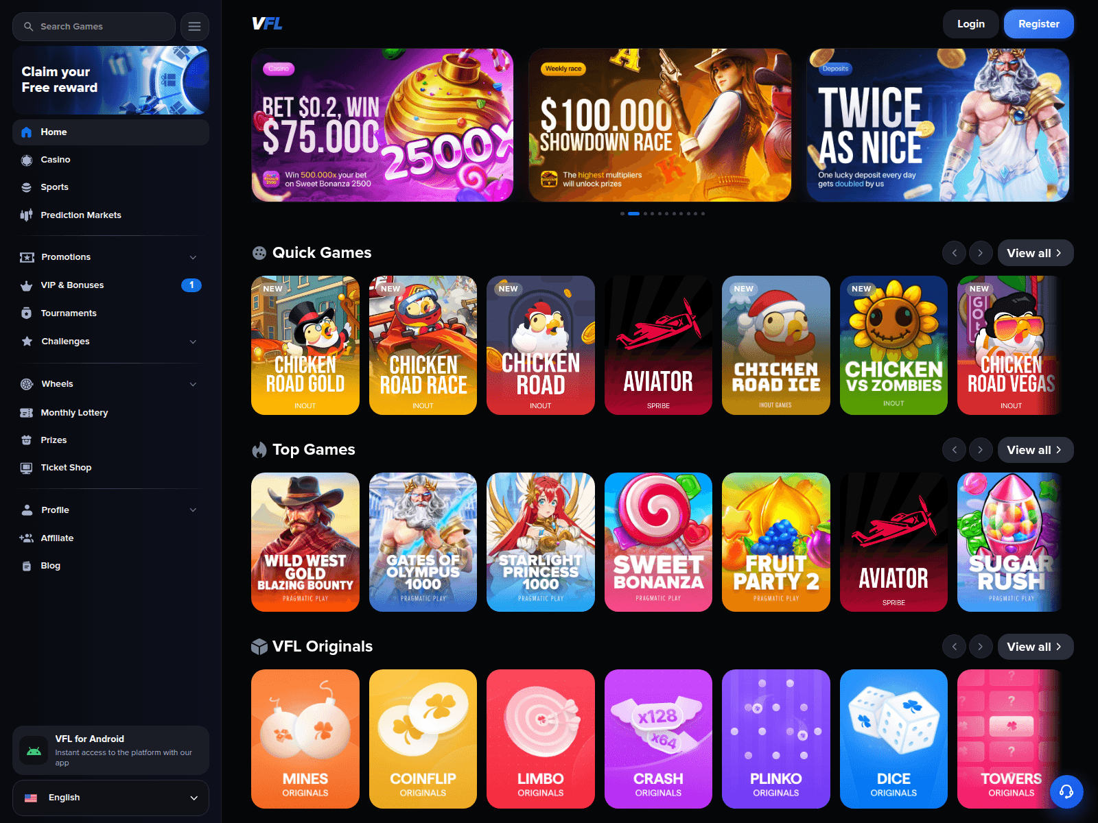 Screenshot of vflplay.com