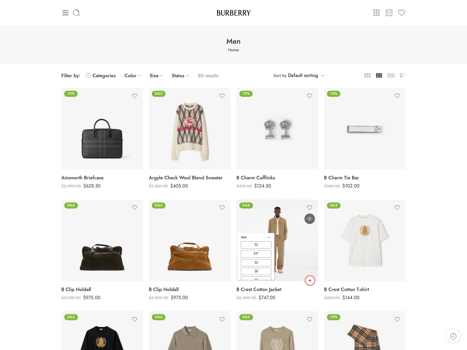 Screenshot of burberryattire.com