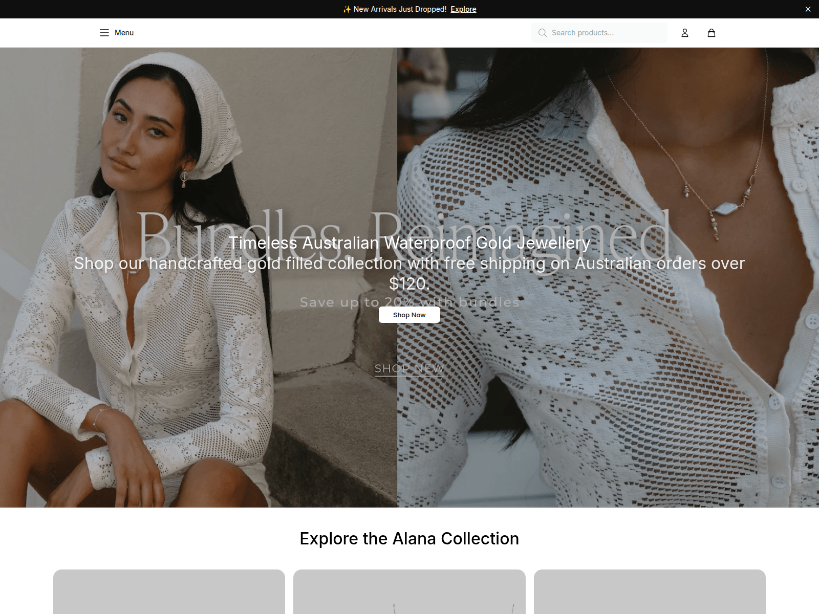 Screenshot of alanamariajewelry.shop